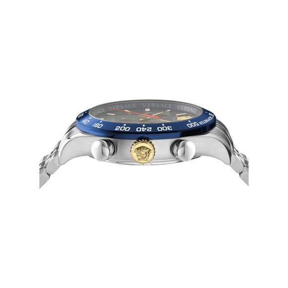 Versace Hellenyium Chrono Bracelet Watch Silver Mens
